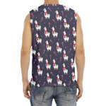 Xmas Llama Pattern Print Men's Fitness Tank Top