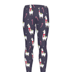 Xmas Llama Pattern Print Men's leggings