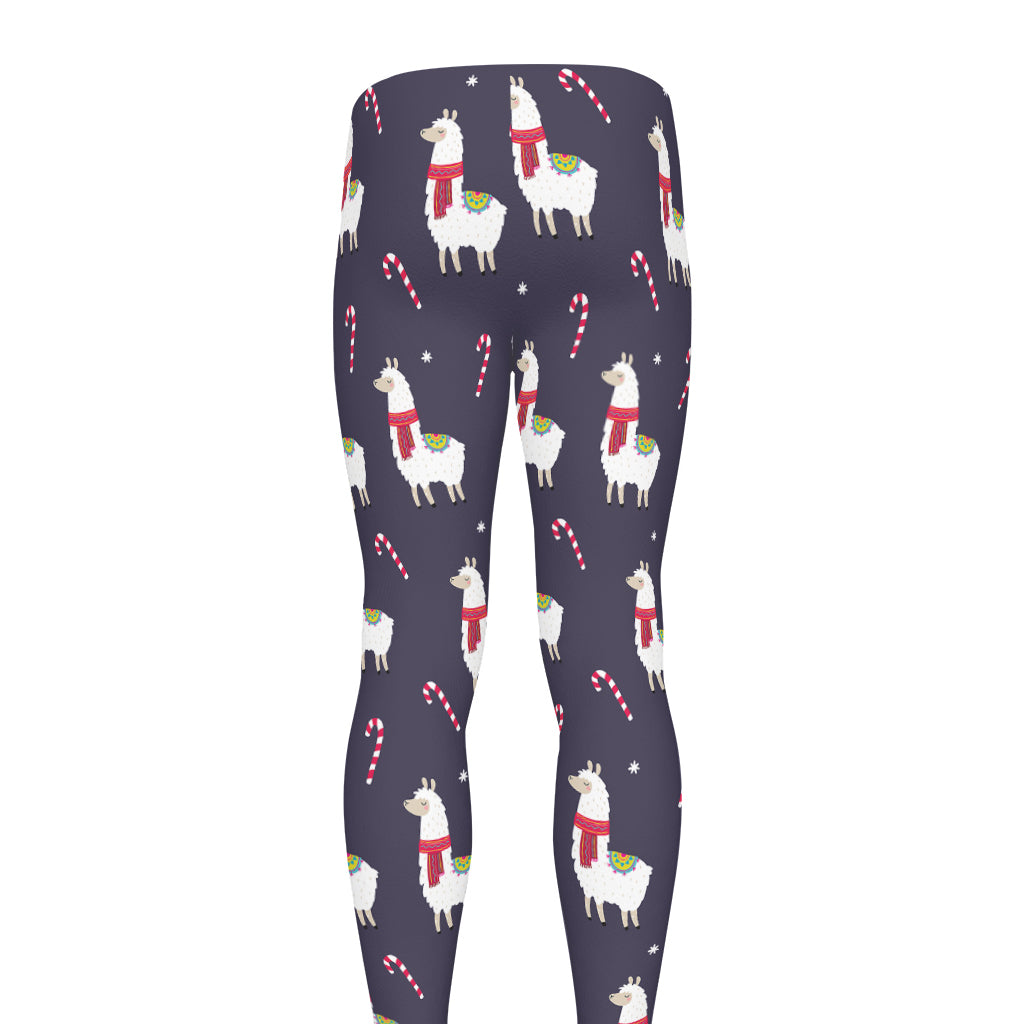 Xmas Llama Pattern Print Men's leggings