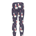 Xmas Llama Pattern Print Men's leggings