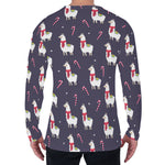 Xmas Llama Pattern Print Men's Long Sleeve T-Shirt
