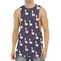 Xmas Llama Pattern Print Men's Muscle Tank Top