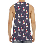 Xmas Llama Pattern Print Men's Muscle Tank Top