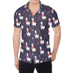 Xmas Llama Pattern Print Men's Shirt