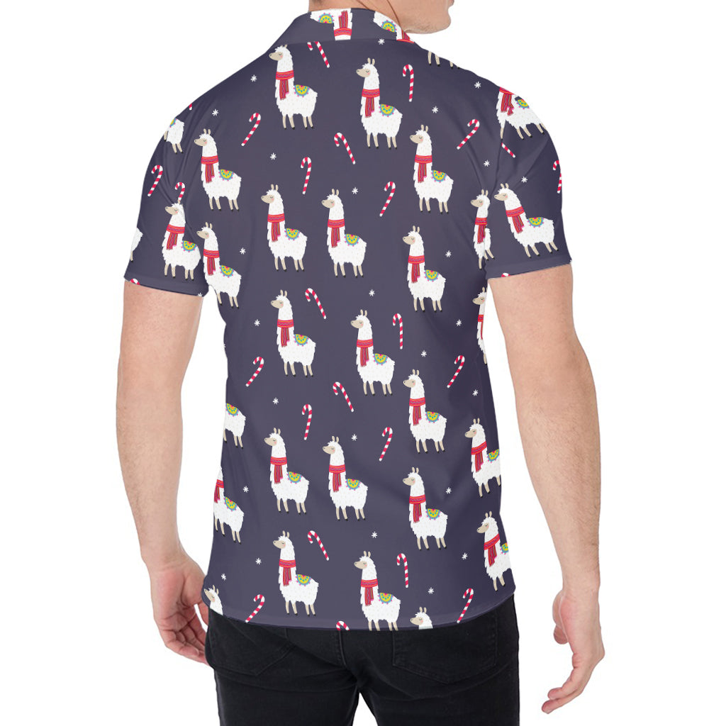 Xmas Llama Pattern Print Men's Shirt