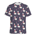 Xmas Llama Pattern Print Men's Athletic T-Shirt