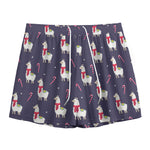 Xmas Llama Pattern Print Mesh Shorts