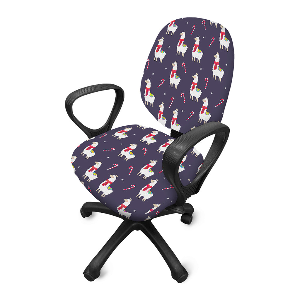 Xmas Llama Pattern Print Office Chair Cover