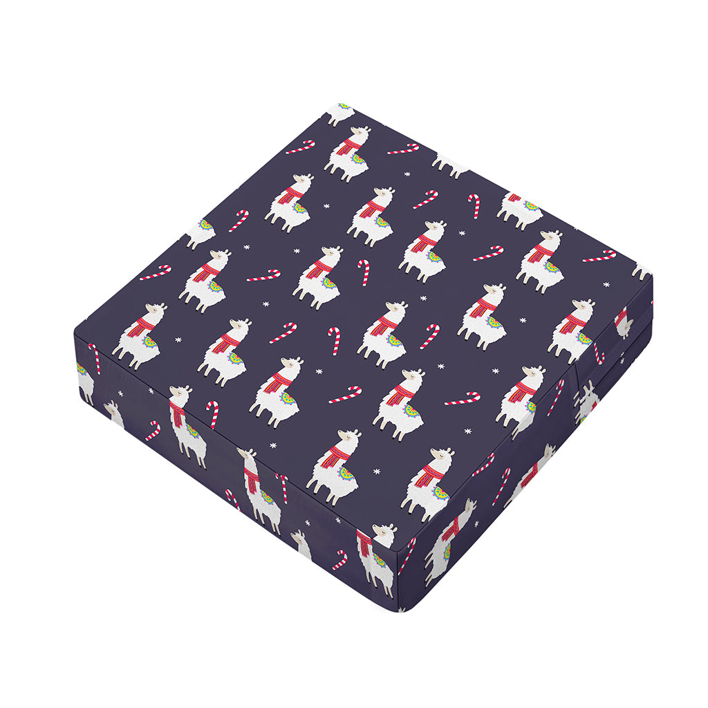 Xmas Llama Pattern Print Outdoor Seat Cushion Cover
