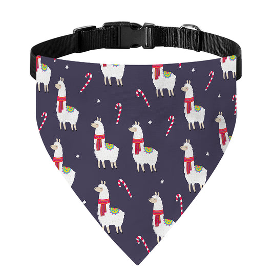 Xmas Llama Pattern Print Over The Collar Dog Bandana