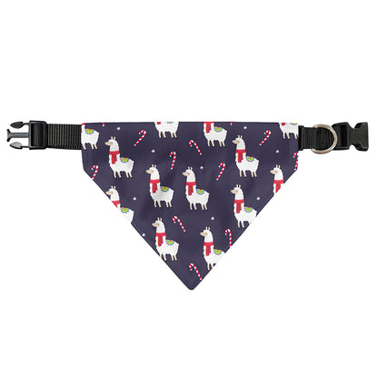 Xmas Llama Pattern Print Over The Collar Dog Bandana