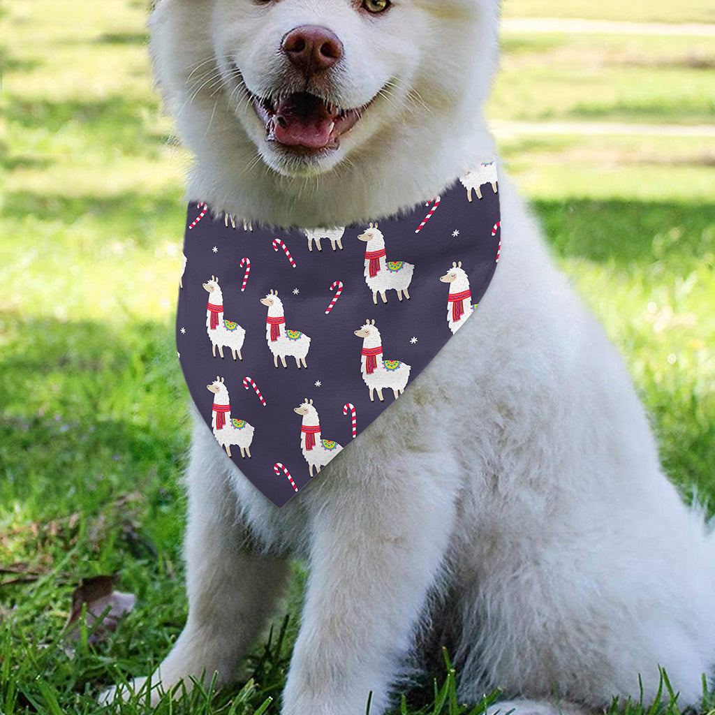 Xmas Llama Pattern Print Over The Collar Dog Bandana