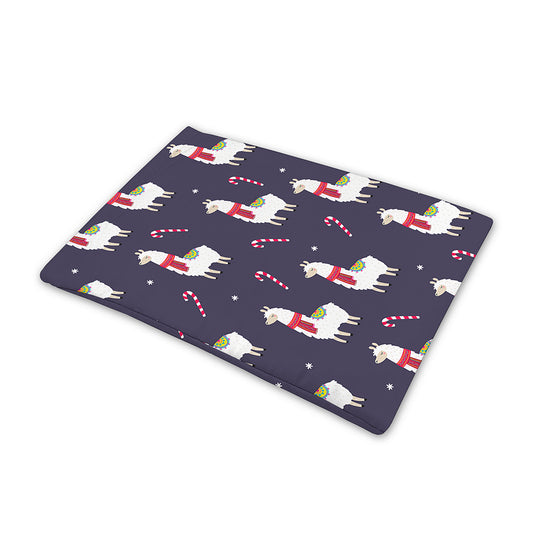Xmas Llama Pattern Print Pet Cooling Mat Cover