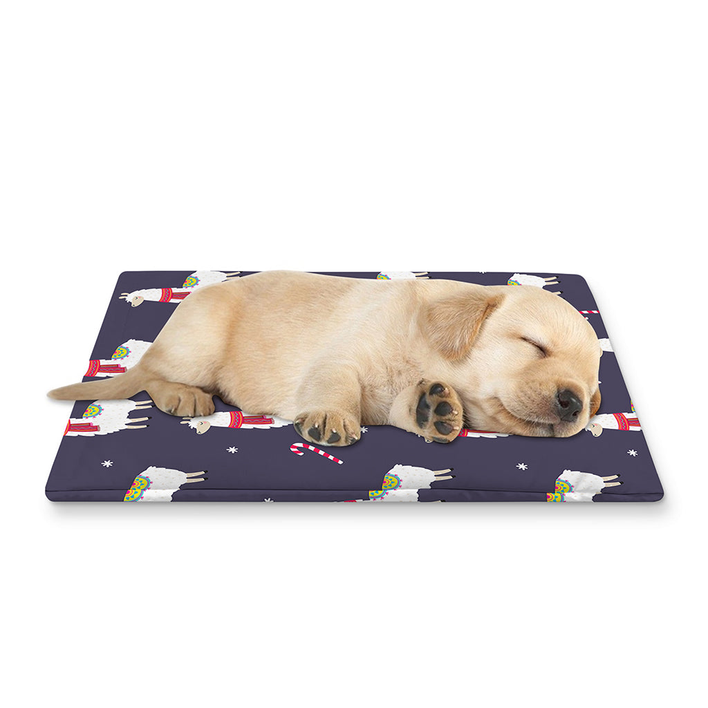 Xmas Llama Pattern Print Pet Cooling Mat Cover