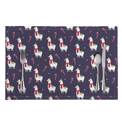 Xmas Llama Pattern Print Placemat