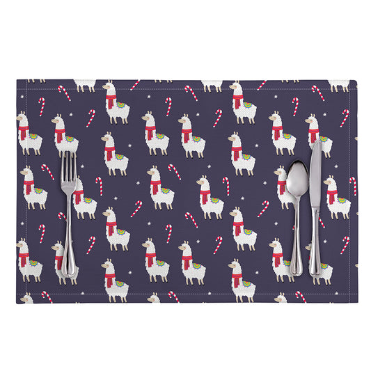 Xmas Llama Pattern Print Placemat