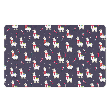 Xmas Llama Pattern Print Polyester Doormat