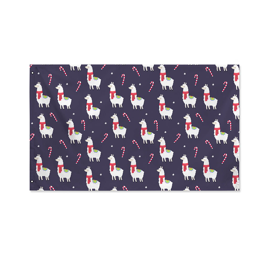 Xmas Llama Pattern Print Polyester Flag