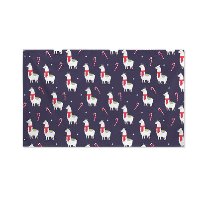Xmas Llama Pattern Print Polyester Flag