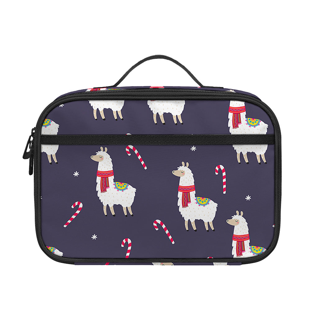 Xmas Llama Pattern Print Portable Lunch Bag