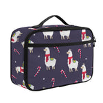 Xmas Llama Pattern Print Portable Lunch Bag