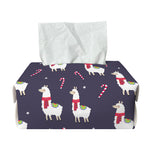 Xmas Llama Pattern Print Rectangle Tissue Box Cover