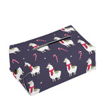 Xmas Llama Pattern Print Rectangle Tissue Box Cover