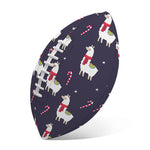 Xmas Llama Pattern Print Rugby Ball