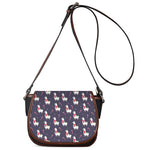 Xmas Llama Pattern Print Saddle Bag