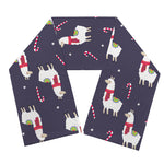 Xmas Llama Pattern Print Scarf