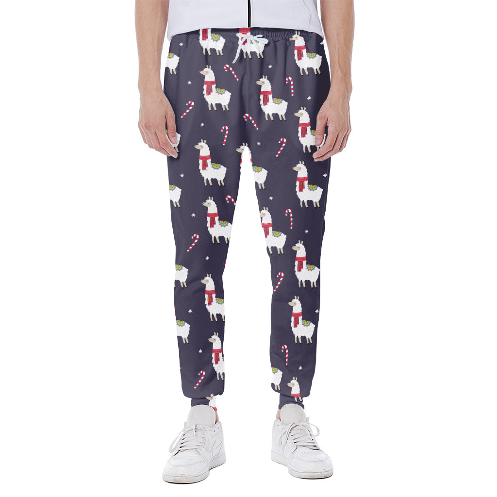 Xmas Llama Pattern Print Scuba Joggers