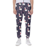 Xmas Llama Pattern Print Scuba Joggers