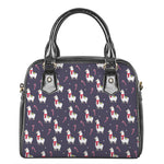 Xmas Llama Pattern Print Shoulder Handbag