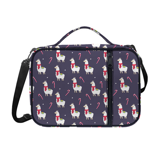 Xmas Llama Pattern Print Shoulder Strap Bible Bag