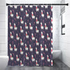 Xmas Llama Pattern Print Shower Curtain