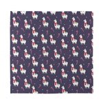 Xmas Llama Pattern Print Silk Bandana
