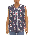 Xmas Llama Pattern Print Sleeveless Baseball Jersey