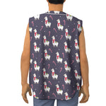 Xmas Llama Pattern Print Sleeveless Baseball Jersey