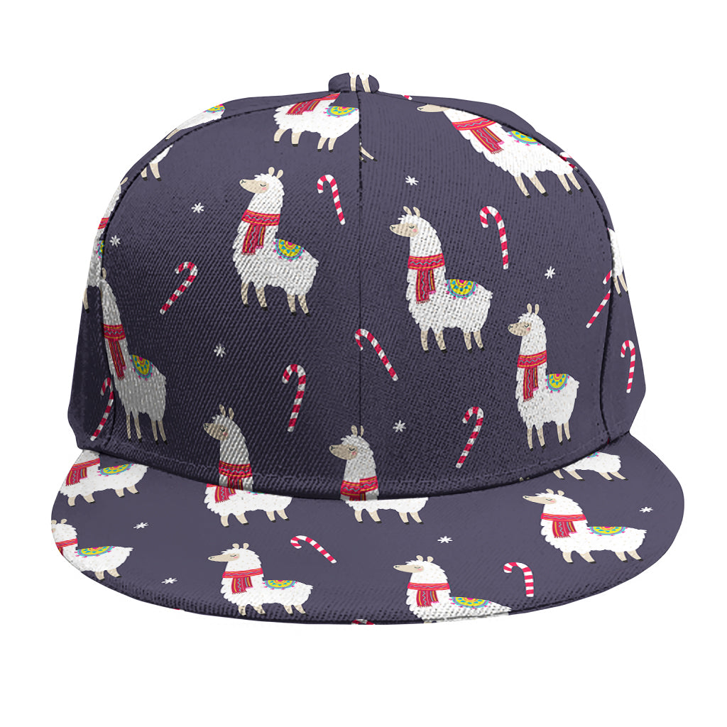 Xmas Llama Pattern Print Snapback Cap