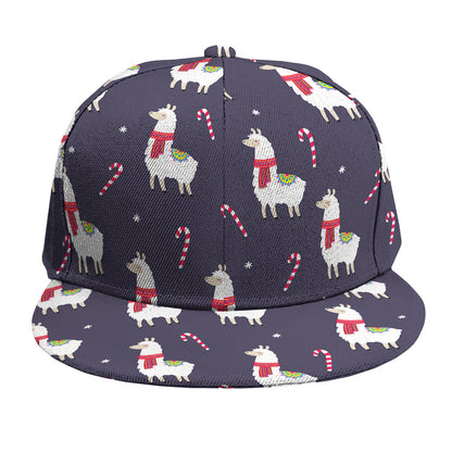 Xmas Llama Pattern Print Snapback Cap
