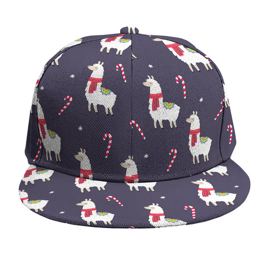 Xmas Llama Pattern Print Snapback Cap