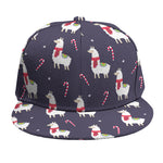 Xmas Llama Pattern Print Snapback Cap