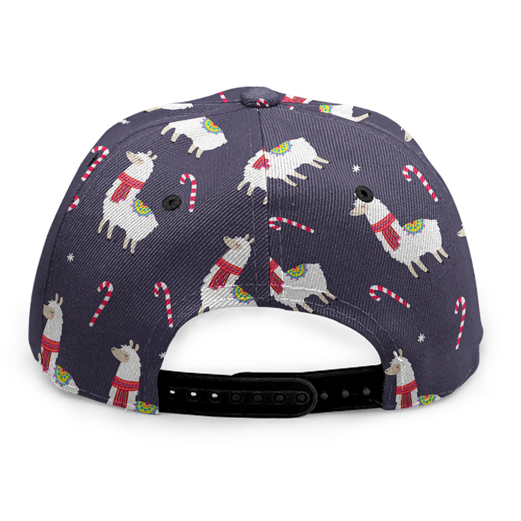 Xmas Llama Pattern Print Snapback Cap