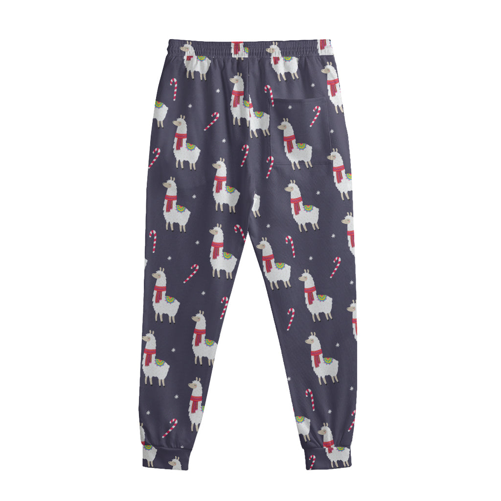 Xmas Llama Pattern Print Sweatpants