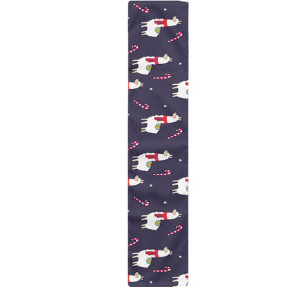 Xmas Llama Pattern Print Table Runner
