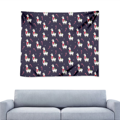 Xmas Llama Pattern Print Tapestry