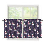 Xmas Llama Pattern Print Tier Curtains