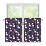 Xmas Llama Pattern Print Tier Curtains