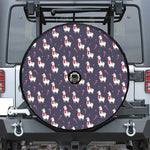 Xmas Llama Pattern Print Tire Cover With Camera Hole