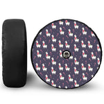 Xmas Llama Pattern Print Tire Cover With Camera Hole